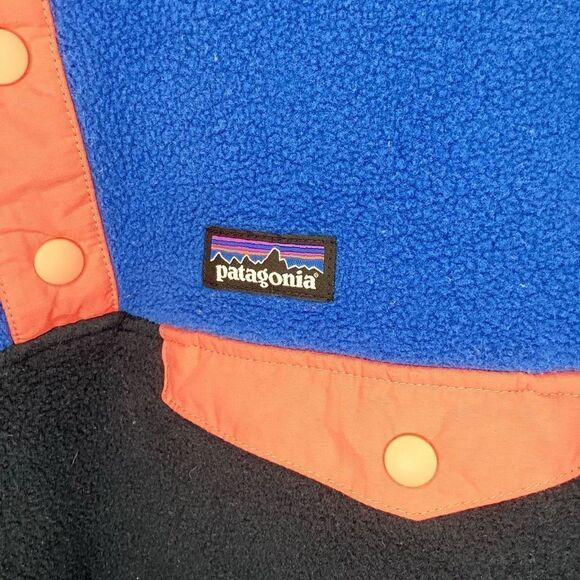EUC youthPatagonia Synchilla Snap T Pullover Fleece large blue‎ pink - Picture 2 of 4